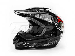 Шолом дитячий кросовий (чорний, глянець)