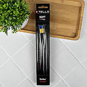 Зубна щітка Tello Soft 4920 (жовто-блакитний дизайн, чорна упаковка), 1 шт