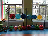 Стелаж для зберігання 12 фітболів, полиця для фітнес м'ячів OL718.1 Синій, фото 5