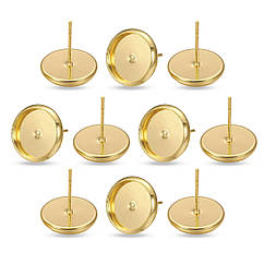 Основи для Пусет Латунь під Кабошон, Золото, 12хСтержня 0.8мм, Внутрішній Діаметр 10мм, 10 шт