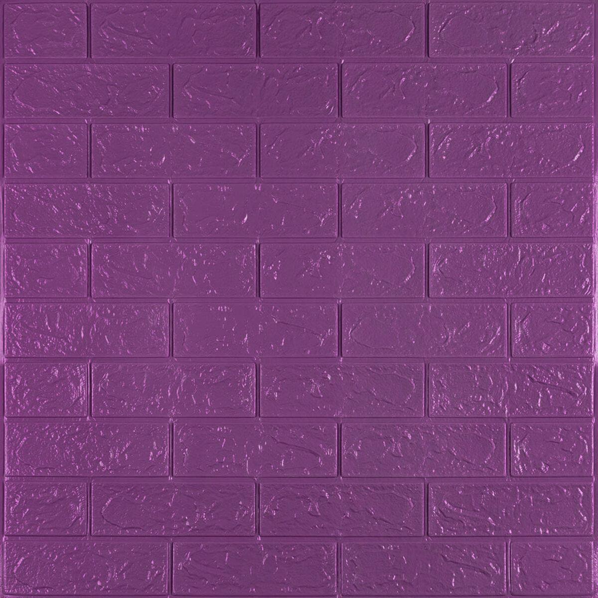 3D панель самоклеюча 700х770х3мм цегла Фіолетова (016-3) SW-000003248