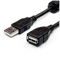 Дата кабель USB 2.0 AM/AF 1.5m Atcom (17206) подовжувач, USB 2.0 (AM), USB 2.0 (AF), 1.5 м, чорний