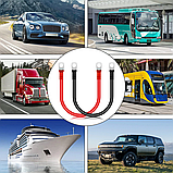 Кабель із клемами акумуляторний, червоний і чорний. 2 AWG (35mm2). клема 8 мм. 2 шт., 30 см, мідний, водонепроникний., фото 4