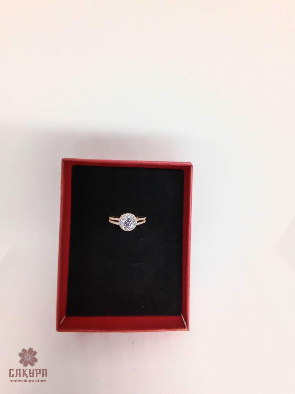 Золота Каблучка зі вставкою цирконій, фото 1