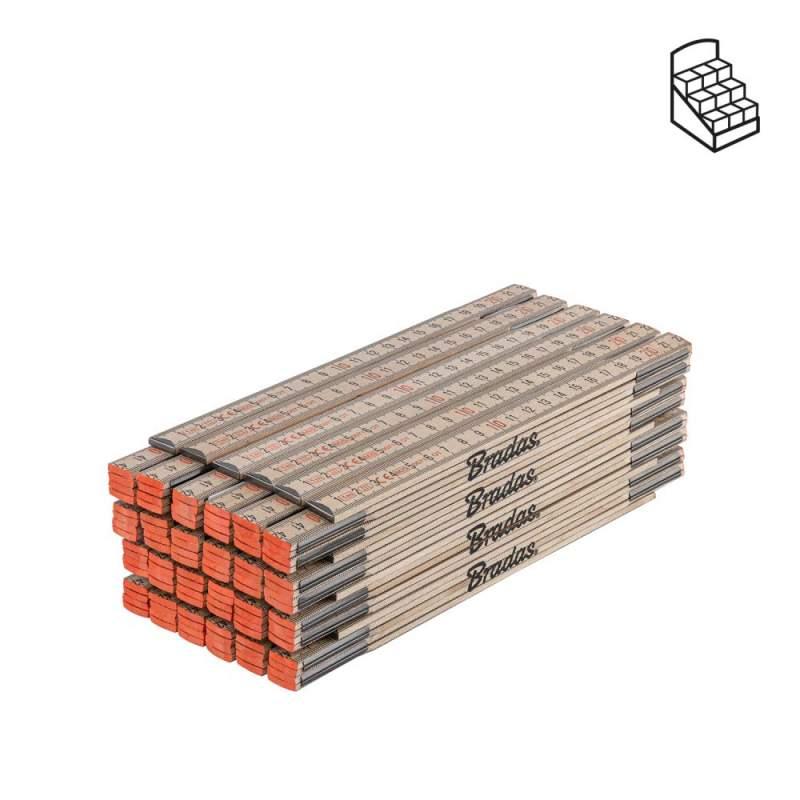 Лінійка розкладна, дерево, 1м, пружина, DIY-MFW11WD/24BOX, фото 1