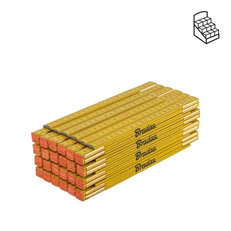 Лінійка розкладна, дерево, 1м, пружина, жовтий, 
DIY-MFW11YL/24BOX, фото 1