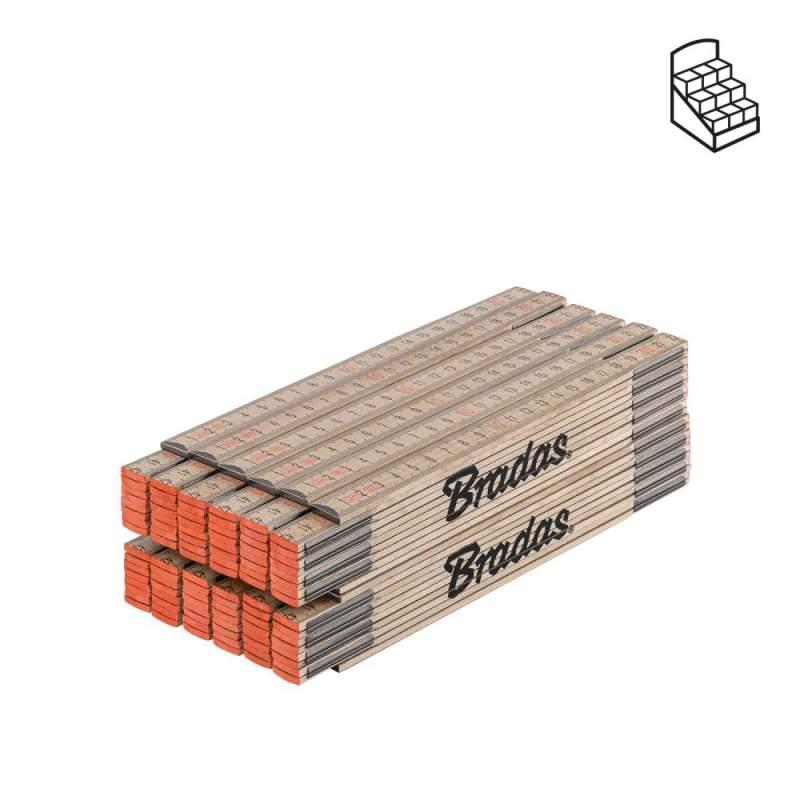 Лінійка розкладна, дерево, 2м, пружина, DIY-MFW21WD/12BOX, фото 1