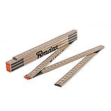 Лінійка розкладна, дерево, 2м, пружина, DIY-MFW21WD/12BOX, фото 4