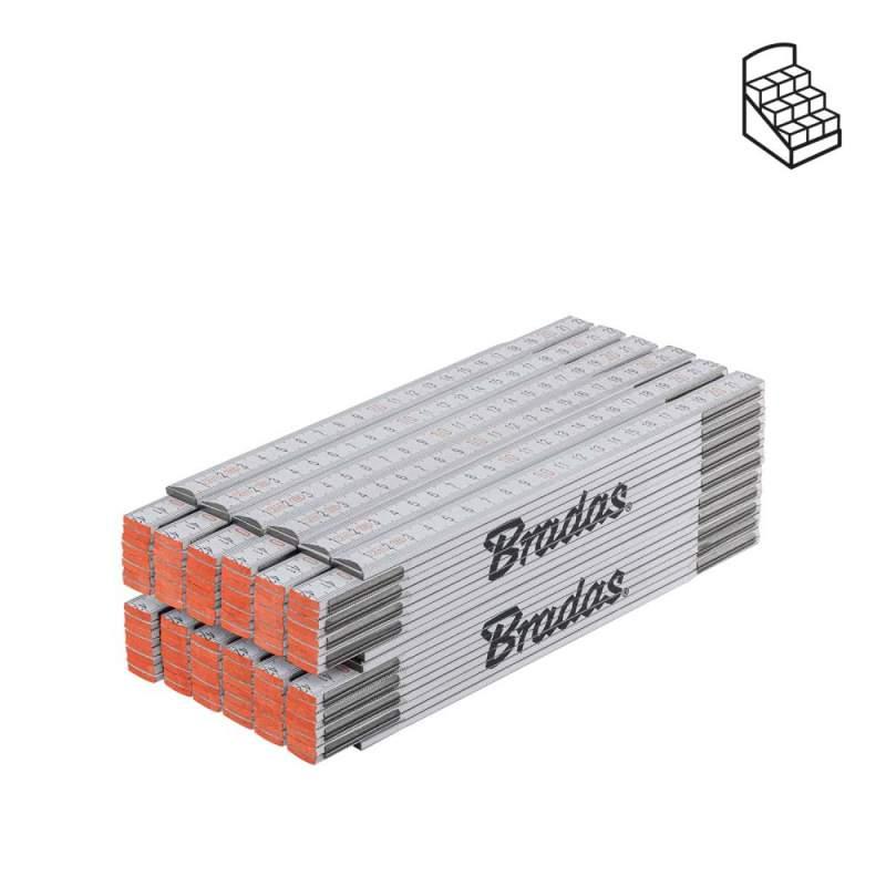 Лінійка розкладна, дерево, 2м, пружина, білий, 
DIY-MFW21WH/12BOX, фото 1