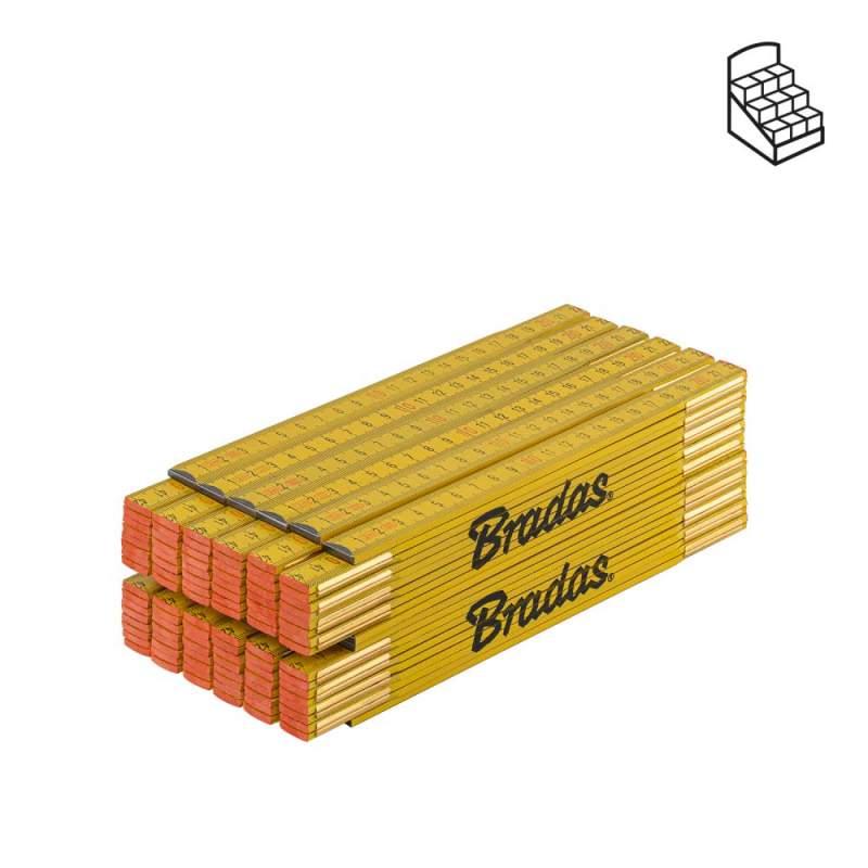 Лінійка розкладна, дерево, 2м, пружина, жовтий,
DIY-MFW21YL/12BOX, фото 1