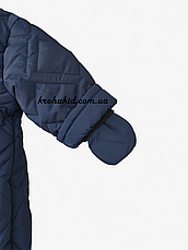 Зимовий дитячий теплий стьобаний комбінезон з пінетками та рукавичками для новонародженого розмір 68 74 80 86, фото 3