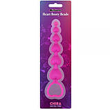 Анальна пробка, анальні кульки Heart Booty Beads силіконова 18,5 см гнучка, фото 2