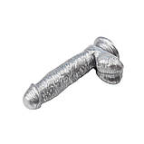 Сріблястий дилдо, фаллоімітатор на присоску Heywood Jablome 17,8 см, 4 см діаметр, фото 3