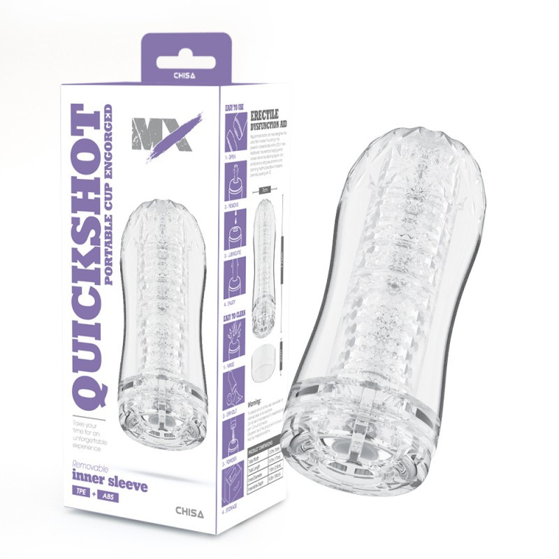 Мастурбатор для чоловіків, вагіна з вакуумом MX Quickshot Portable Cup Engorged 17 см довжина, 7 см діаметр, фото 1