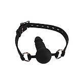 Кляп у формі пінису, фіксатор рота Behave luxury з силікону 9.7 см діаметр, фото 3