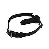 Кляп у формі пінису, фіксатор рота Behave luxury з силікону 9.7 см діаметр, фото 4