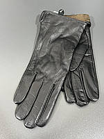 Жіночі шкіряні рукавички лайка/фліс