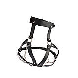 Топ на груди, бюстьє з ланцюгами Behave luxury екокожа чорна, фото 2