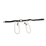 Затискачі для сосків, фіксатори сосочків Behave luxury breathable регульовані з екошкіри, фото 3