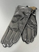 Жіночі шкіряні рукавички лайка/фліс