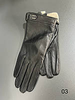 Жіночі шкіряні рукавички лайка/шерсть