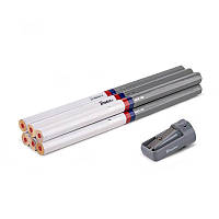 Набір будівельних олівців з точилкою, 180мм 
HEX, 6 шт. подвійного кольору WL, DIY-PCWL1HX18/S6B