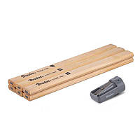 Набір будівельних олівців з точилкою HB 
180mm OCTAGON, 6 шт. дерево, DIY-PC2OC18WD/S6B