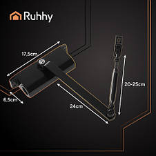 Доводчик дверний з важелем для дверей 40–65 кг RUHHY, фото 3