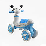 Дитячий біговел 1.5-3 роки JOY JL-60078 чотирьохколісний пластикова рама підсвітка українське озвучування Синій, фото 3