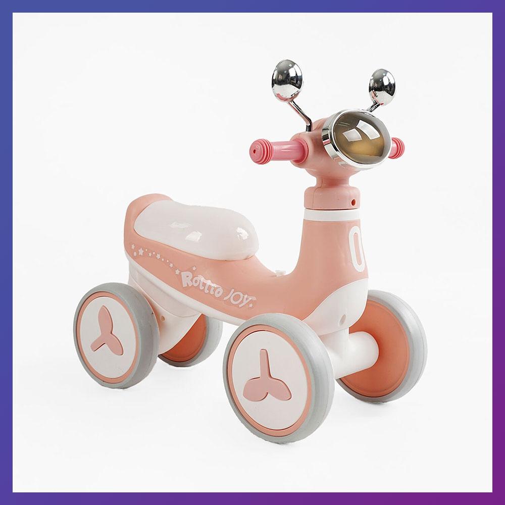 Дитячий біговел 1.5-3 роки JOY JL-50172 чотирьохколісний пластикова рама підсвітка українське озвучування Рожевий, фото 1