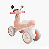 Дитячий біговел 1.5-3 роки JOY JL-50172 чотирьохколісний пластикова рама підсвітка українське озвучування Рожевий, фото 4