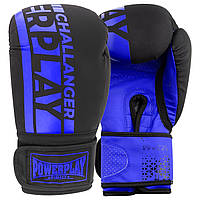 Боксерські рукавиці PowerPlay 3086 Matt Challenger Чорно-Сині 10 унцій