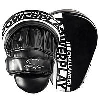 Лапи боксерські PowerPlay 3041 Challanger Чорно-Біліі PU [пара]
