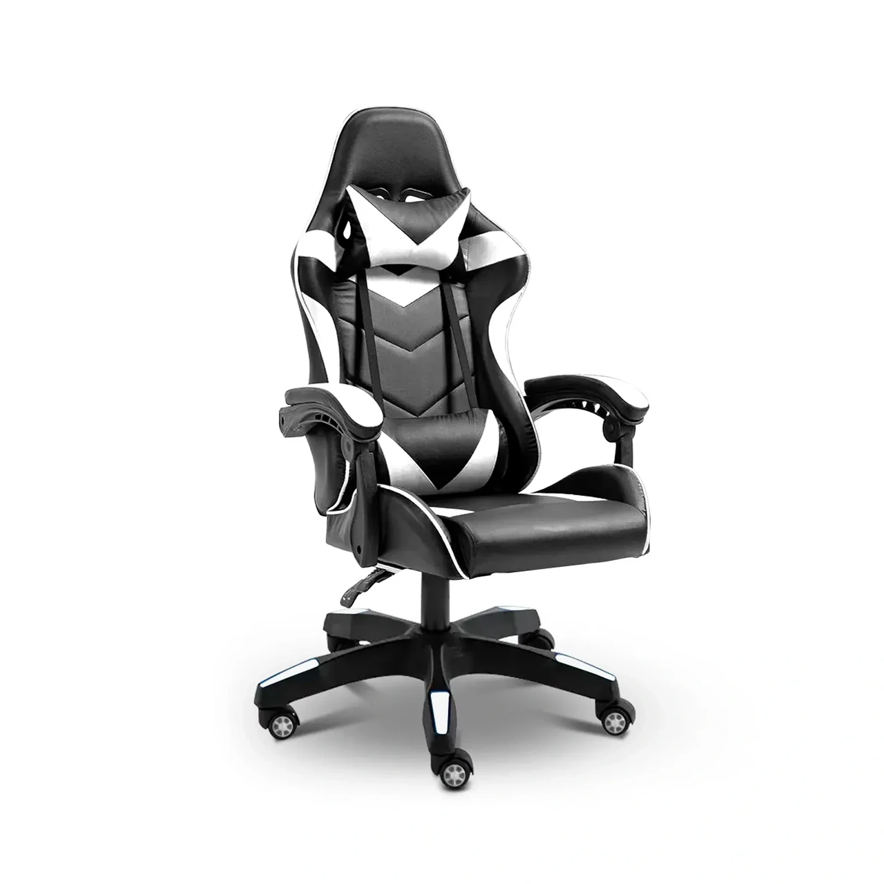 Геймерське ігрове крісло комп'ютерне 4Points GT спортивне для пк з подушками розкладне біле