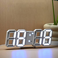 LED годинник з будильником 3D Alarm Clock JT-2022 White