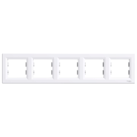 Рамка 5-місцева Білий Asfora Schneider Electric, EPH5800521