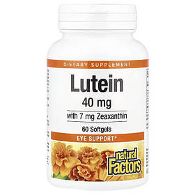 Лютеїн 40 мг, Lutein, Natural Factors, 60 гелевих капсул