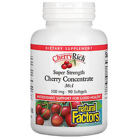 Вишневий концентрат 500 мг, Cherry Concentrate, Natural Factors, 90 гелевих капсул