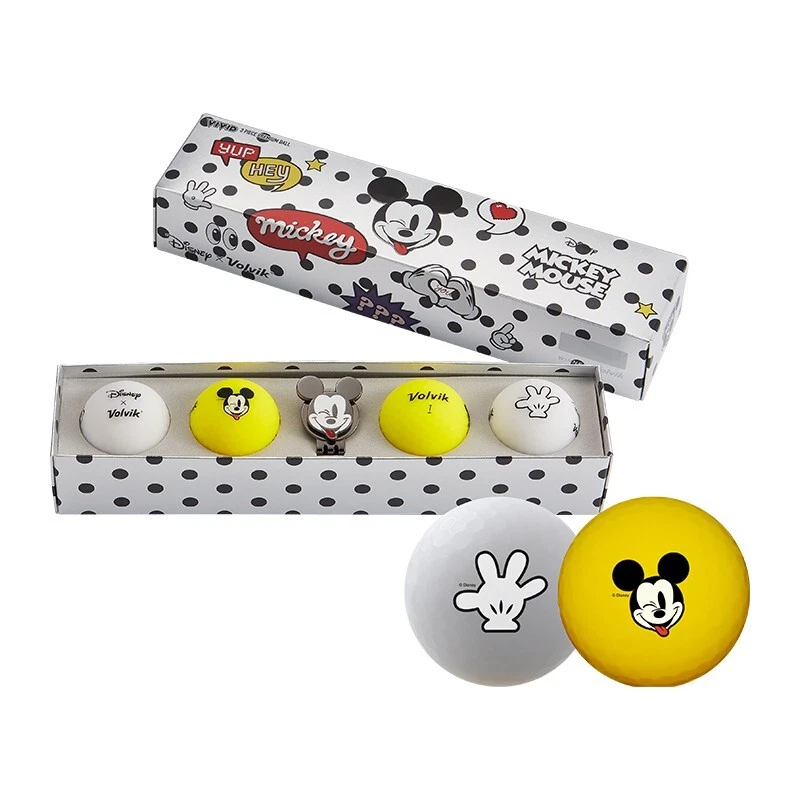 М'ячі для гольфу Volvik Disney Mickey 4 шт, сіро-жовті, фото 1