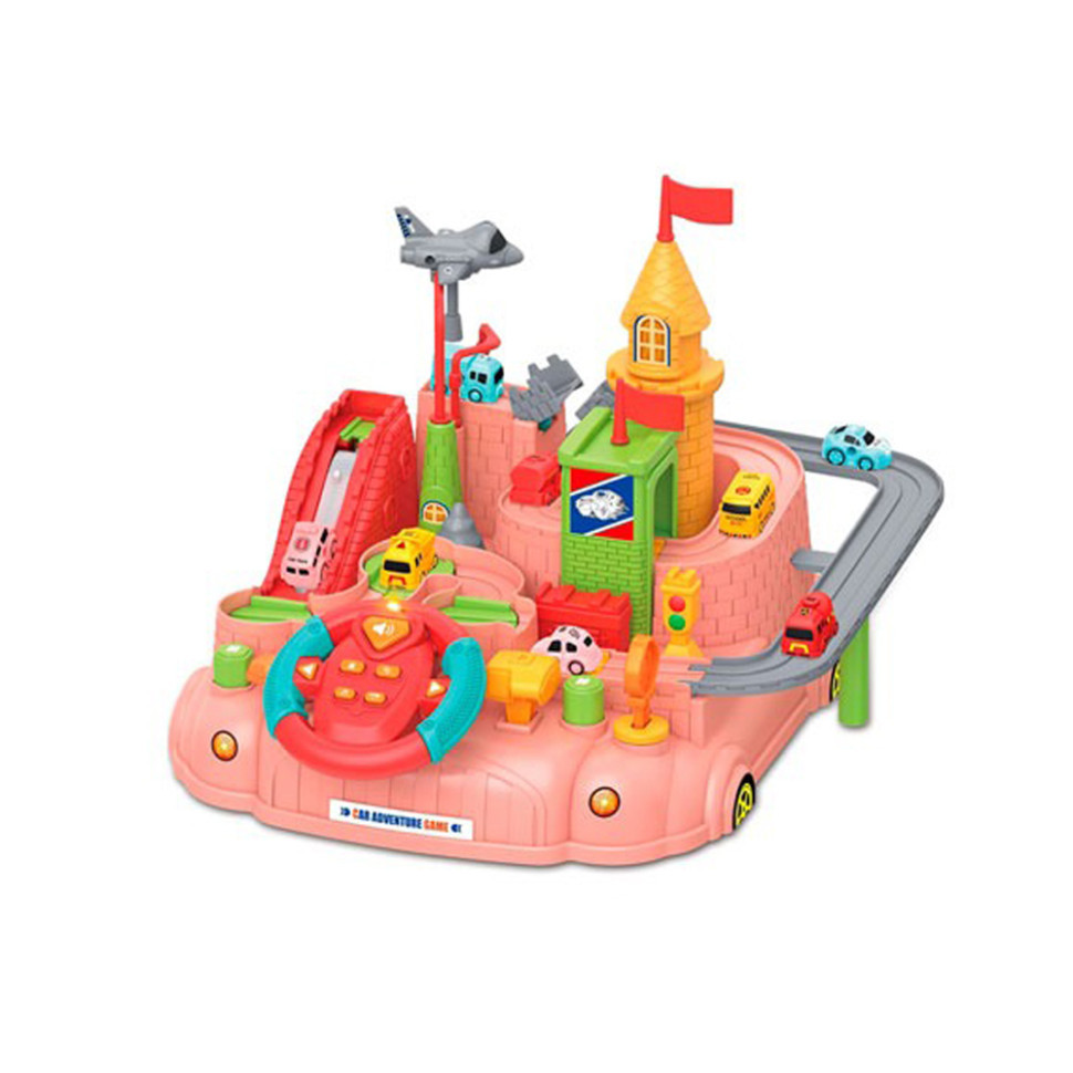 Дитячий ігровий набір "Гараж" Bambi A333-330F(Pink) кермо, машинки, літак, фото 1