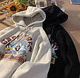 Худі Oversize Looney Tunes трьохнитка на флісі з принтом розмір: 42-48 Модель 1526-2326 колір меланж, фото 2