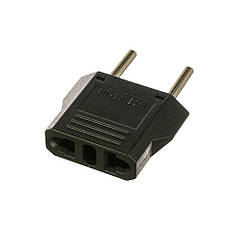 Мережевий адаптер для переходу з американської та китайської вилки на європейську чорну модель універсальний 250 В 10 А