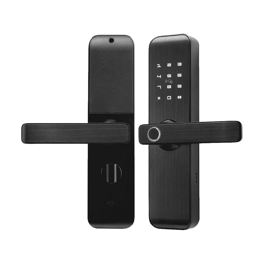 Замок біометричний автономний Trinix TRL-7703WF Black L/R з Wi-Fi, зчитувачем відбитків пальців і карт Mifare, фото 1