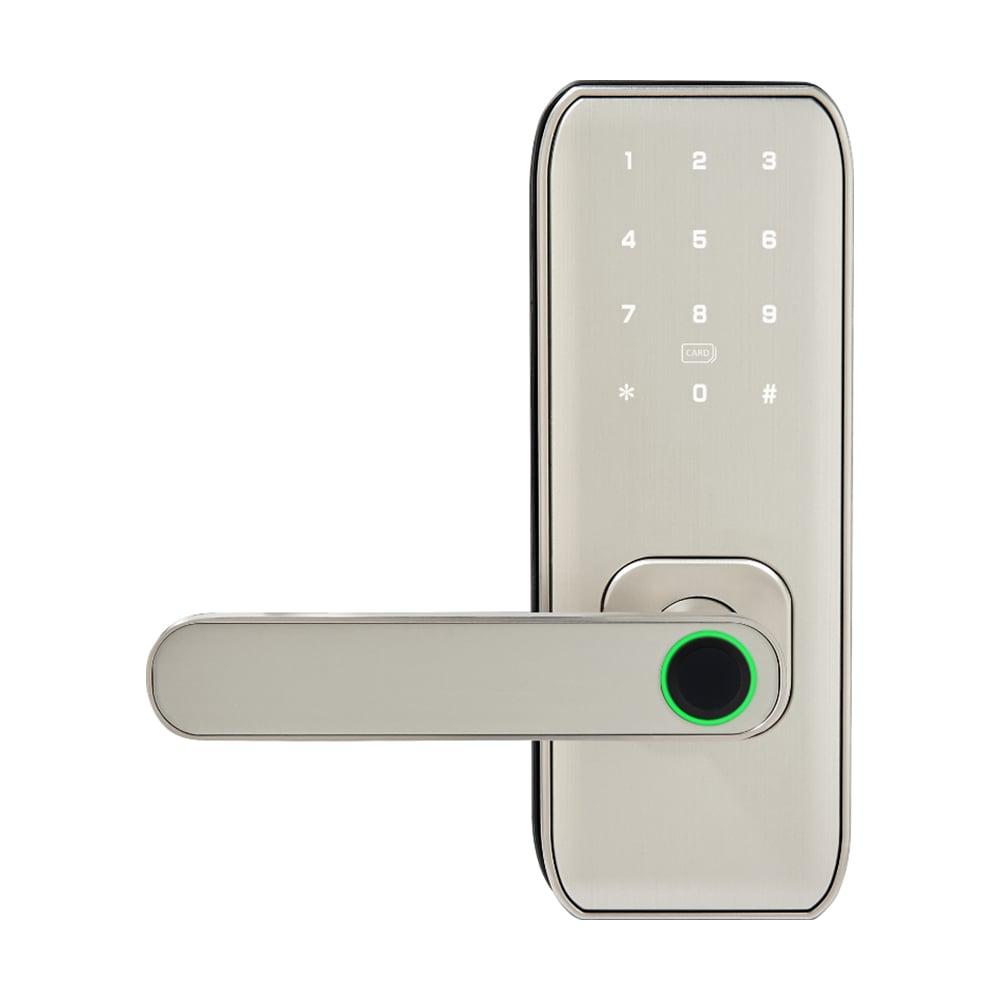 Замок біометричний автономний Trinix TRL-5406BTF Silver L/R з Bluetooth, зчитувачем відбитків пальців і карт Mifare, фото 1