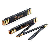 Лінійка розкладна, дерево, 2м, пружина, чорний, 
DIY-MFW21BK/S