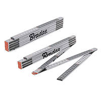 Лінійка розкладна, дерево, 2м, пружина, білий 
сірий, DIY-MFW21WG/S