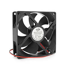 Кулер корпусний BRUSHLESS, 92x92x25mm, 12V/0.15A, 2-pin, Black, OEM