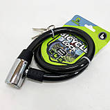 Замок велосипедний KIHUU LOCK 185, 15*65 тросовий, 2 ключі. Колір: чорний FV-67, фото 2