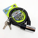 Замок велосипедний KIHUU LOCK 185, 15*65 тросовий, 2 ключі. Колір: чорний FV-67, фото 3