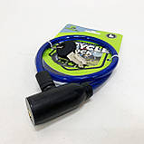 Замок велосипедний KIHUU LOCK 801, 8*65 тросовий, 2 ключі. Колір: синій AX-61, фото 4